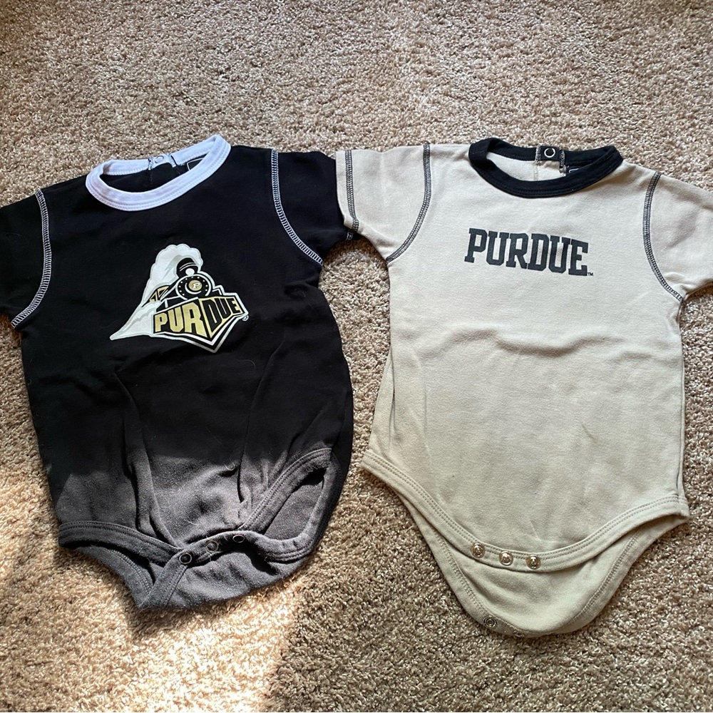 Two Purdue 24 month onsies